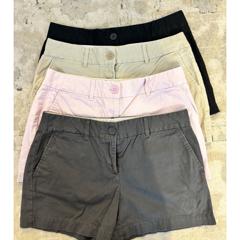 Ann Taylor LOFT  Shorts Bundle Size 4 (30x4) Black Khaki Gray Pink‎ Cotton Chino